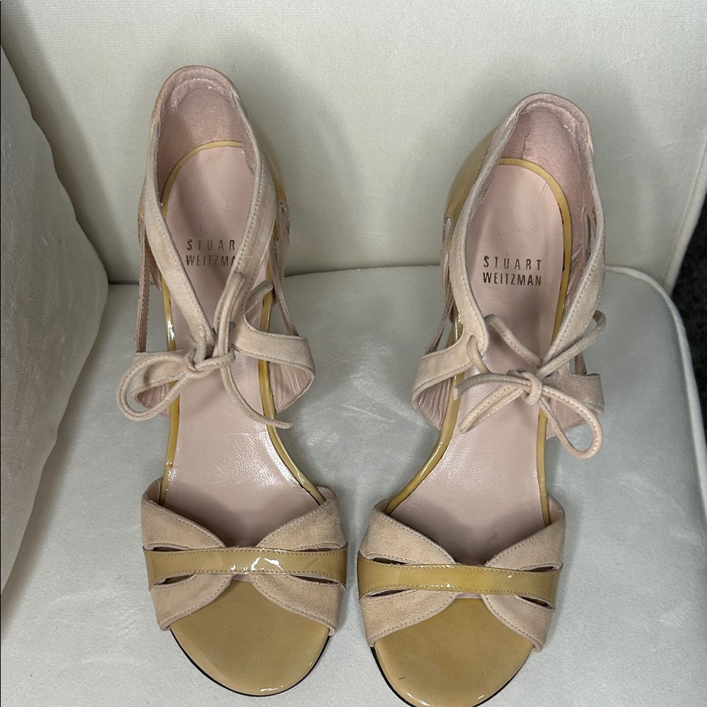 Stuart Weitzman Nude and Beige Strappy Heels. Perfect condition. Like new